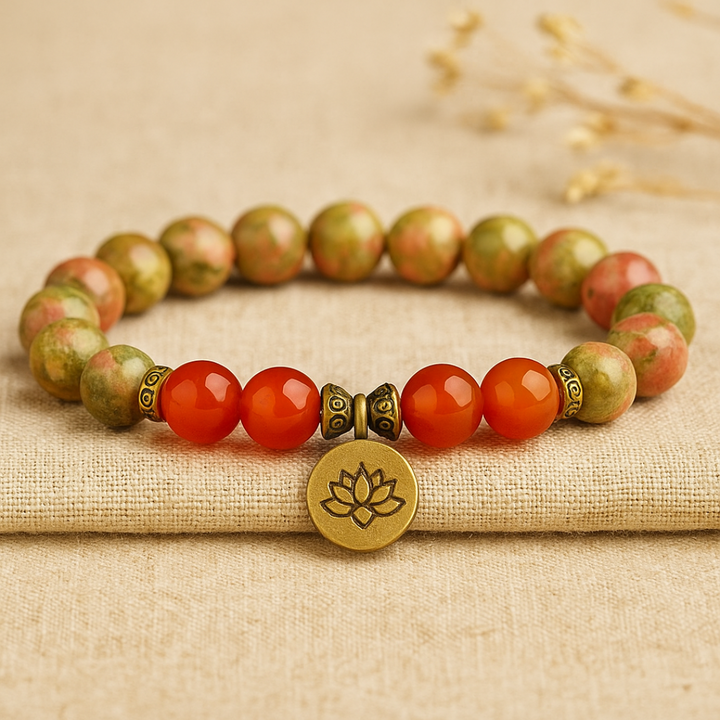 Jasper & Carnelian Mala Bead Bracelets