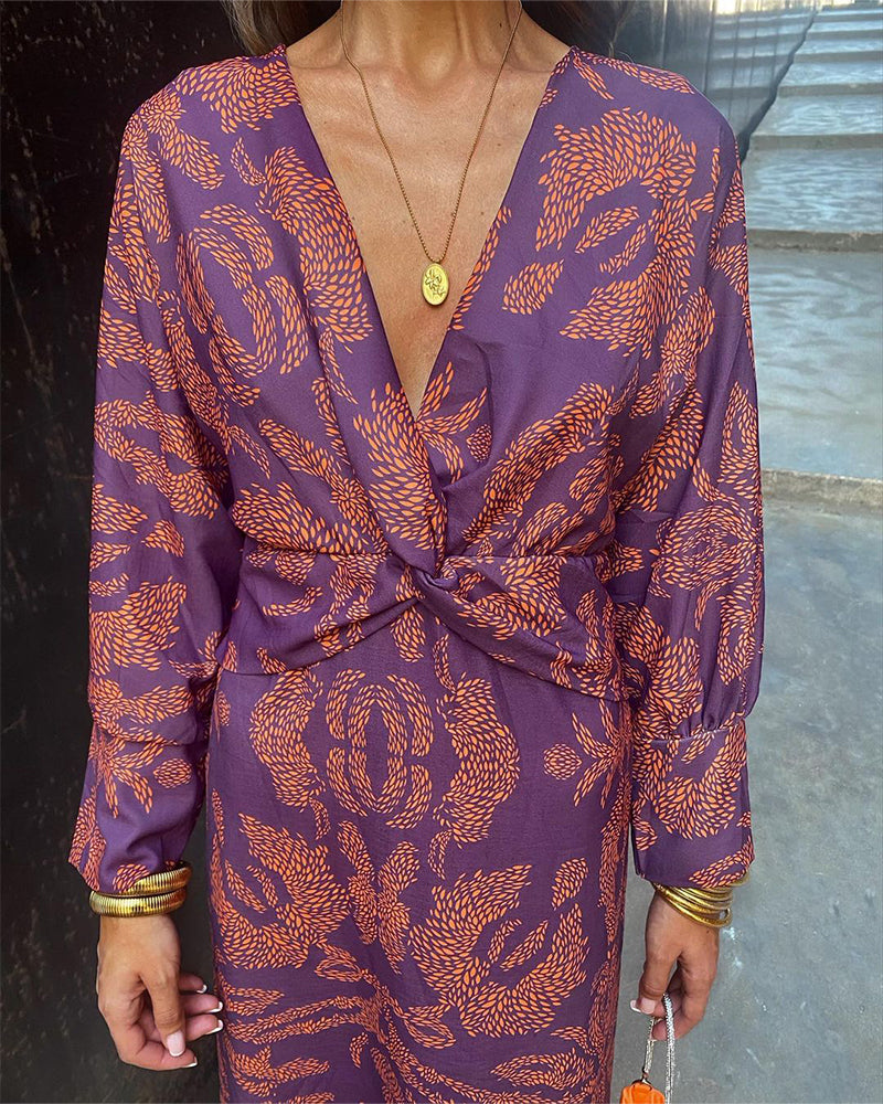 Coraline - Bold Botanical Wrap Dress