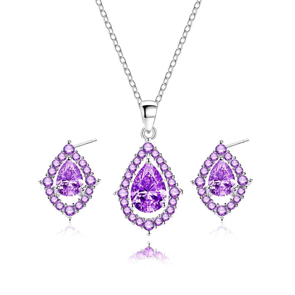 Lily Amethyst Necklace and Earrings
