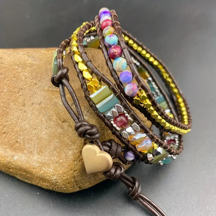 Boho Love Crystal Wrap Bracelet