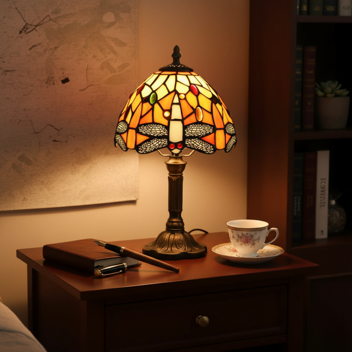 Decorative LED Table Lamp Made of Colored Glass