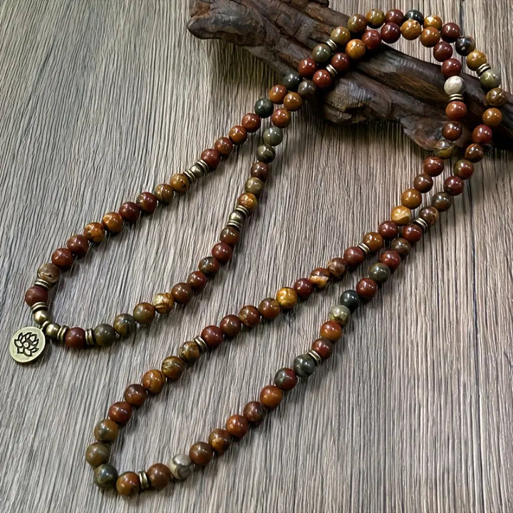 Lotus Polychrome Jasper Bracelet