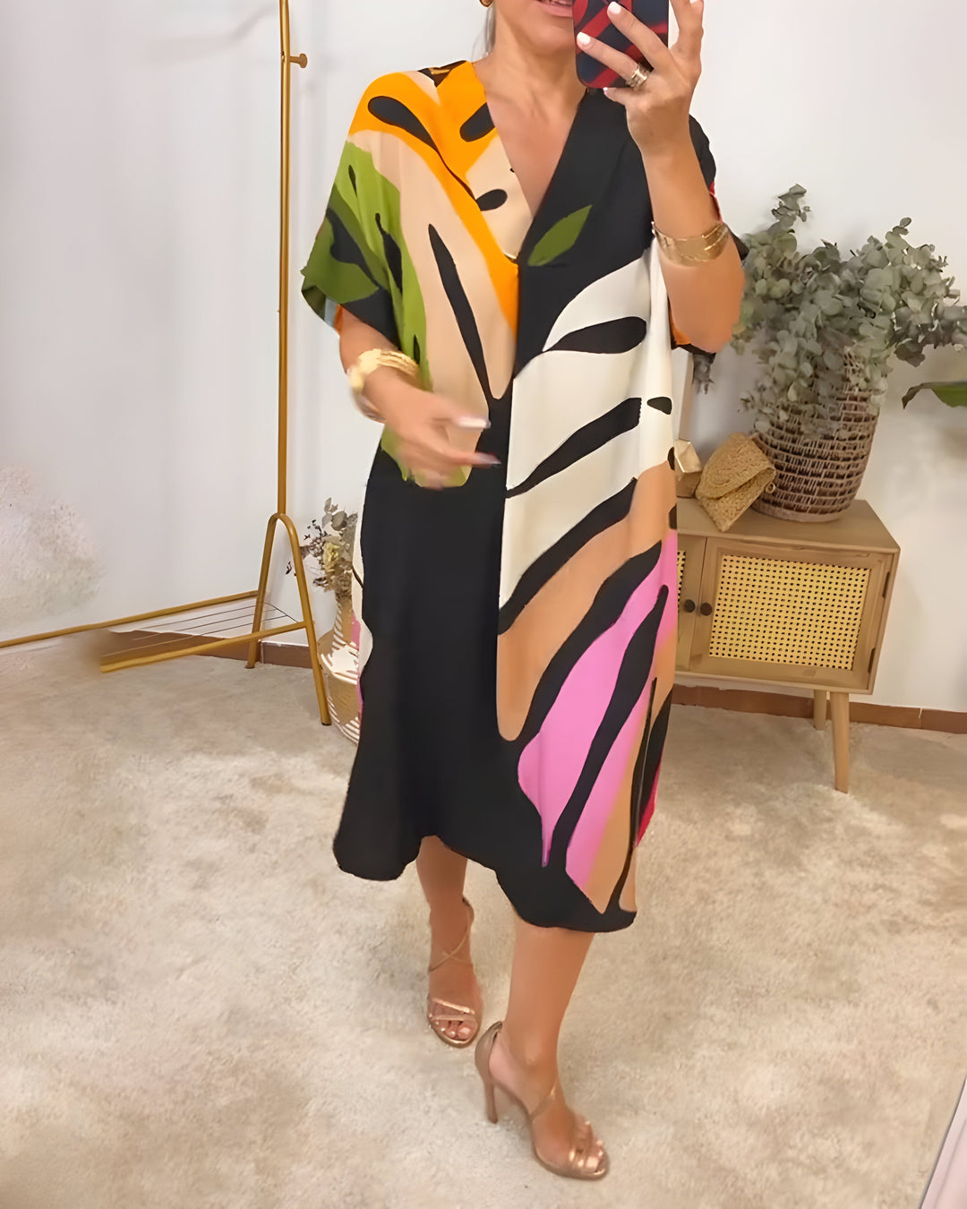 Rianna - Abstract Print Dress