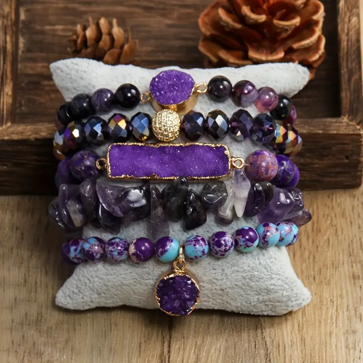 Amethyst Divine Protection Bracelet Set