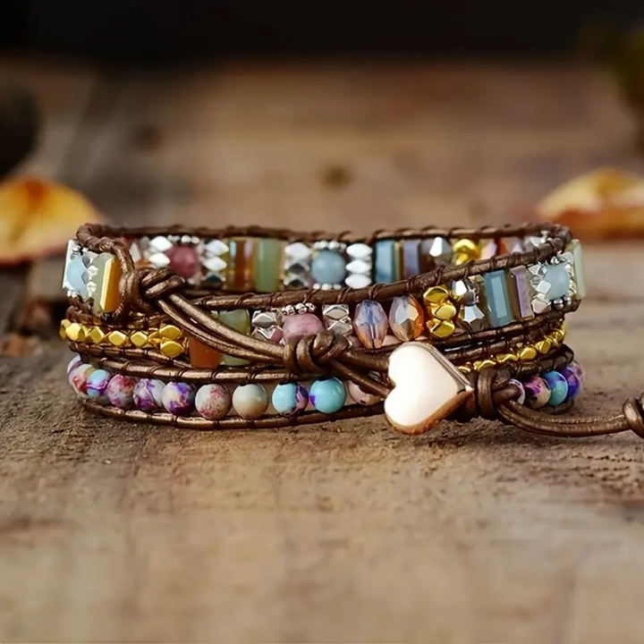 Boho Love Crystal Wrap Bracelet