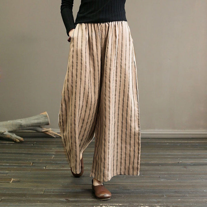 Seriva - Striped Flare Pants