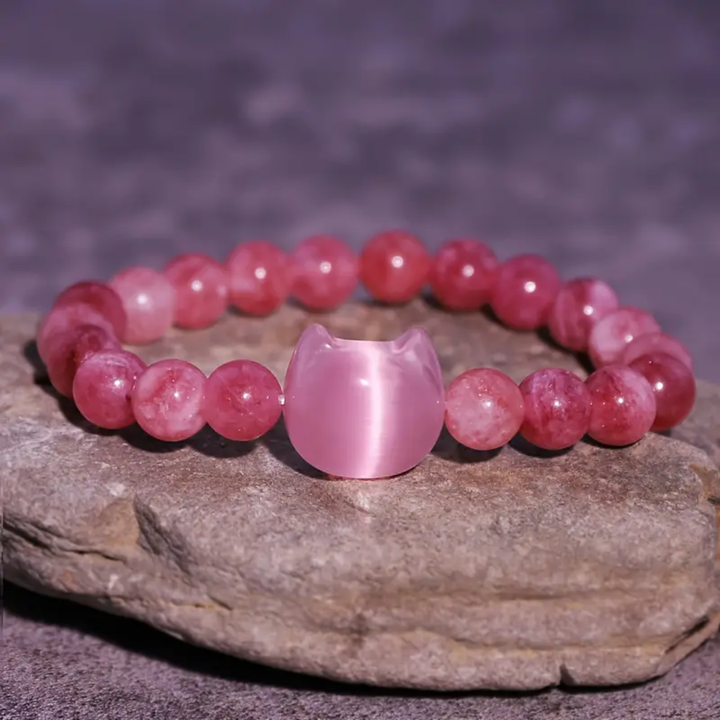 Pink Cat Charm Bracelet