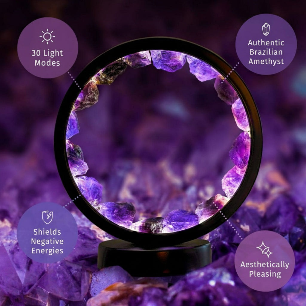 I Am At Peace - Spiritual Protection Amethyst Lamp