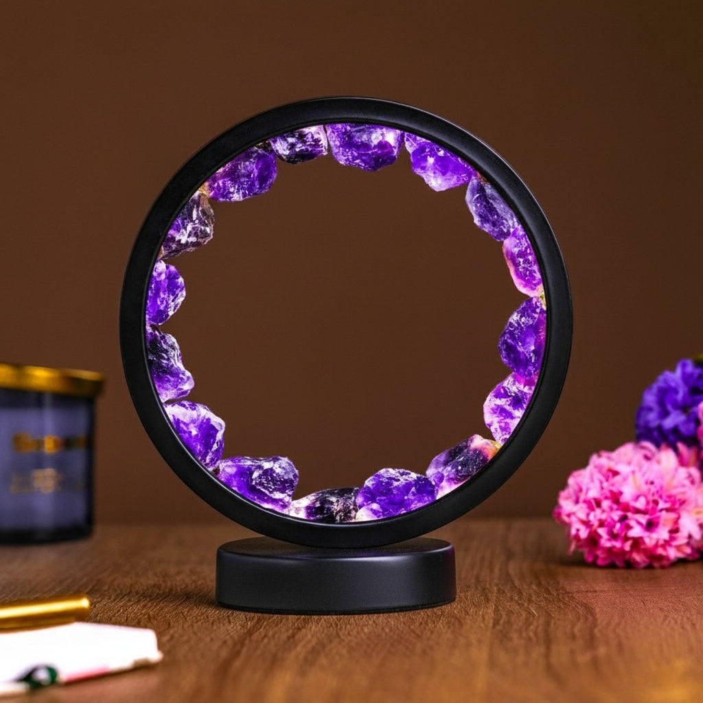 I Am At Peace - Spiritual Protection Amethyst Lamp