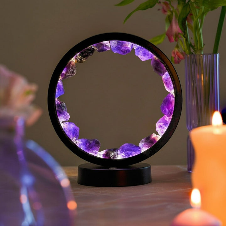 I Am At Peace - Spiritual Protection Amethyst Lamp