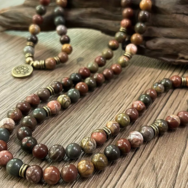 Lotus Polychrome Jasper Bracelet
