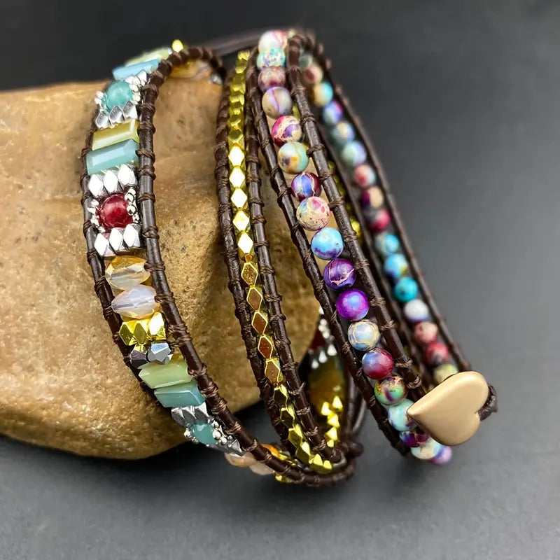 Boho Love Crystal Wrap Bracelet