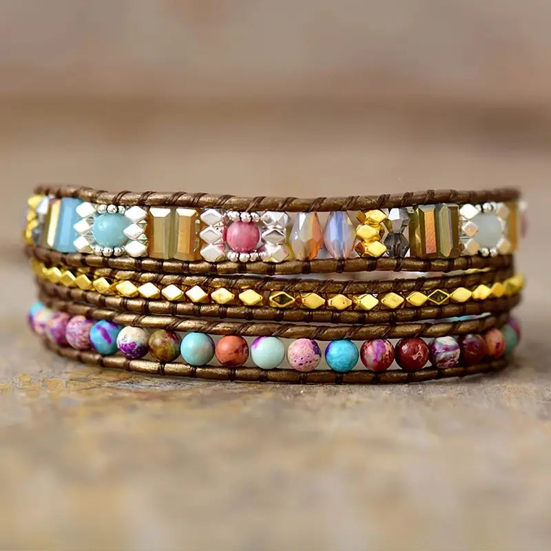 Boho Love Crystal Wrap Bracelet