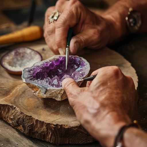 I Am At Peace - Spiritual Protection Amethyst Lamp