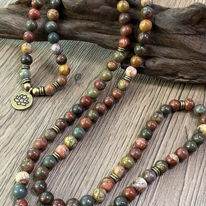 Lotus Polychrome Jasper Bracelet