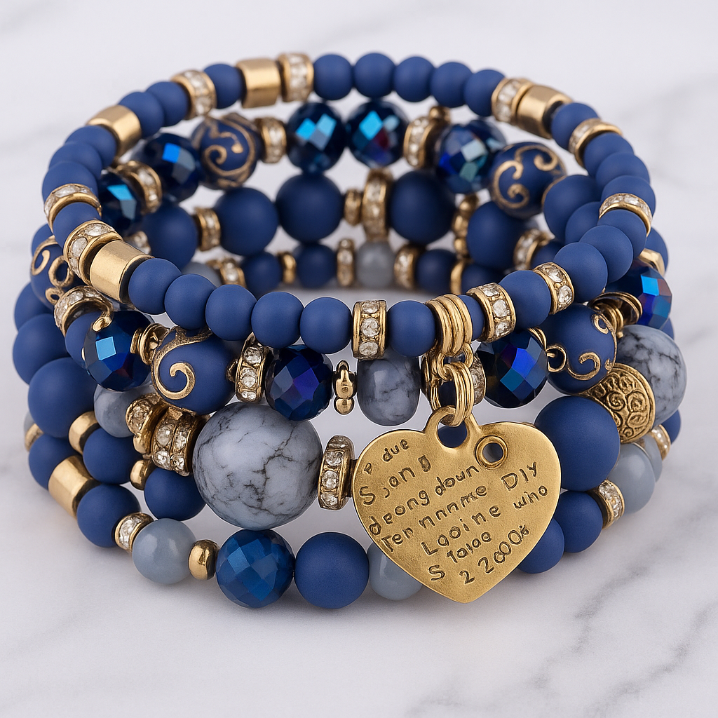 Blue Harmony Love Bracelet Set