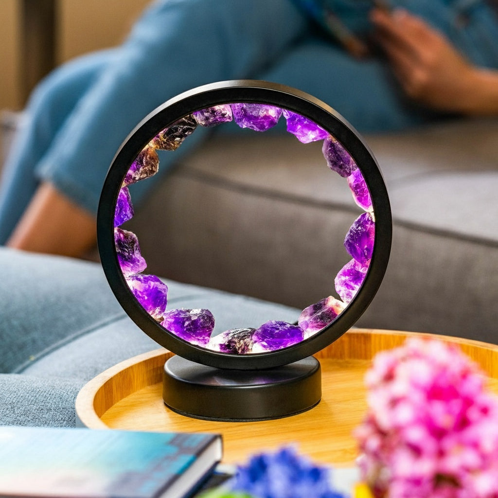 I Am At Peace - Spiritual Protection Amethyst Lamp