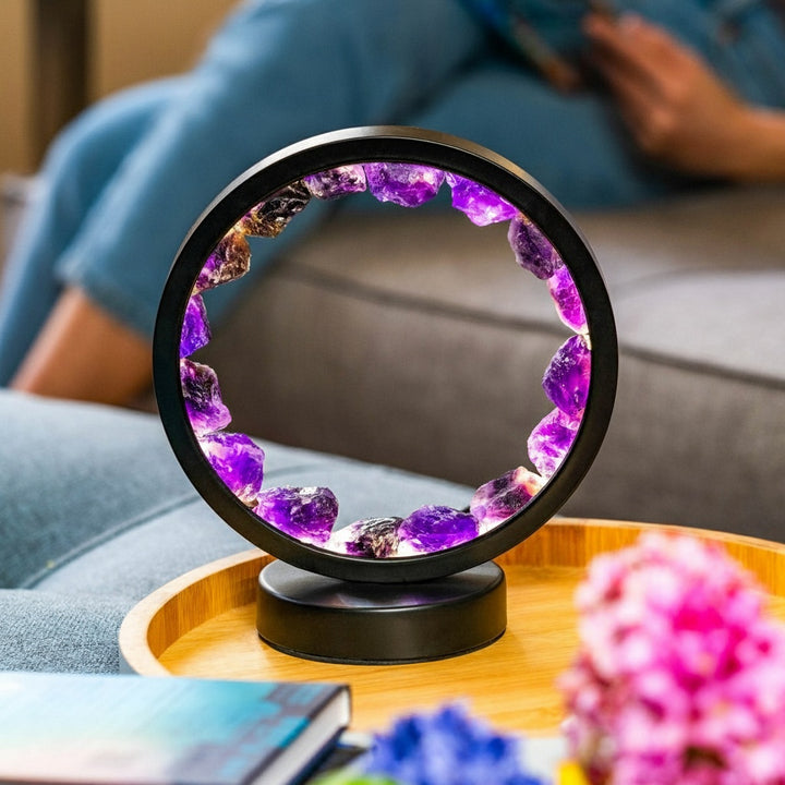 I Am At Peace - Spiritual Protection Amethyst Lamp